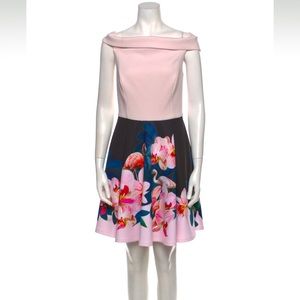 Ted Baker Dress with Orchids and Flamingos